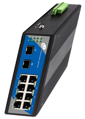 Switch SFP inteligente Gigabit de 8 puertos Industrial Ring Loop Managed 8 POE y 2 SFP