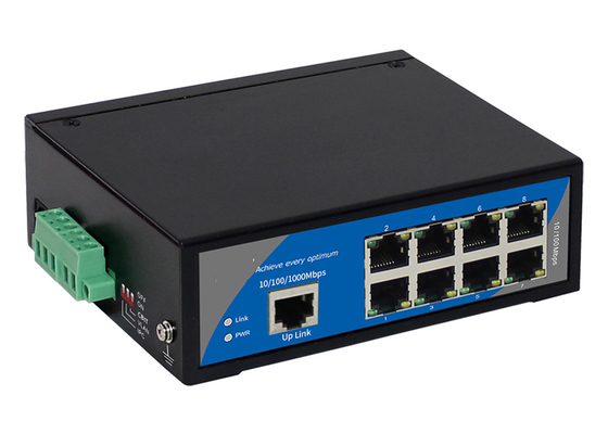 9 carril del estruendo del caso del 100M Industrial Ethernet Switch IP40/soporte de aluminio portuarios de la pared