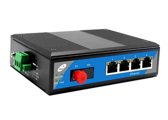 Distancia de transmisión de 100 km POE Switch con una fibra de 1 gigabit completa y 4 puertos Ethernet POE