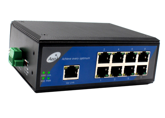 DC12-57V Conmutador POE de 8 puertos con 1 puerto de enlace ascendente y 8 puertos Ethernet