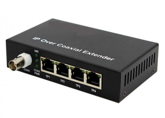 10/100Mbps POE sobre convertidor EOC coaxial 2KM con 1 puerto Ethernet BNC y 4 puertos Ethernet POE