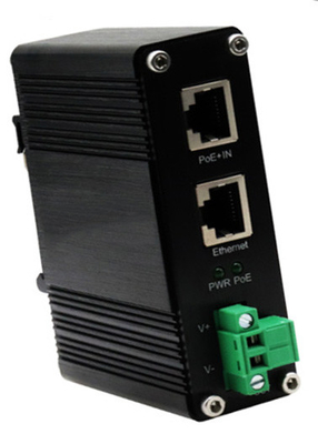 DIN-Rail Industrial 802.3at Gigabit PoE Splitter tensión de salida 9VDC
