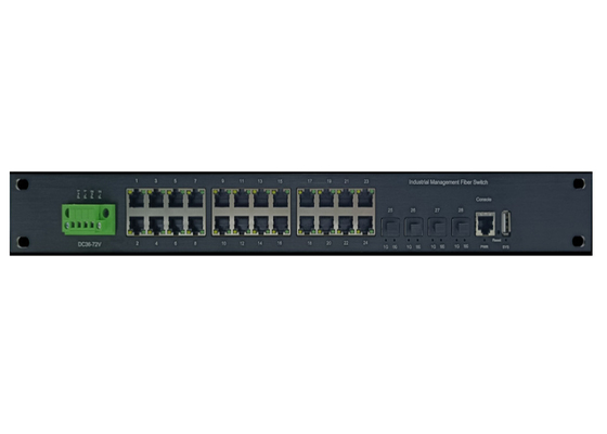 Interruptor Ethernet industrial gestionado con 24 puertos 10/100/1000Base-T(X) y 4 puertos 10G SFP+