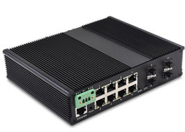 Interruptor Ethernet industrial administrado de 12 puertos con 8 puertos base 10/100/1000 y 4 puertos 10G SFP + 1 puerto de consola