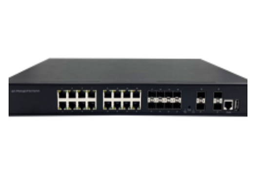 Interruptor Ethernet de fibra 10G administrado con 4 puertos SFP + 1G / 10G y 16 Ethernet de 1000 Mbps + 8 puertos SFP de 1000 Mbps