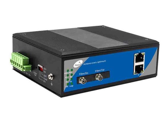 Ring Loop Ethernet Fiber Switch industrial 10/100Mbps 2 POE y 2 puertos de la fibra