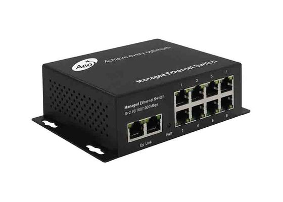 Interruptor portuario de Ethernet del POE del gigabit 8, interruptor portuario de 8 POE con el Uplink 2