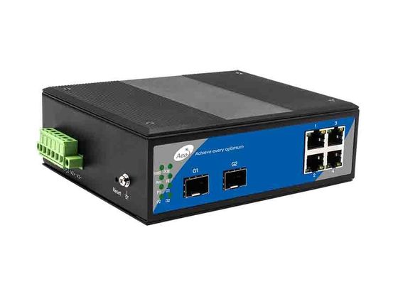 Interruptor de conexión en cascada de la fibra de SFP, interruptor portuario de 4 POE con 2 SFP