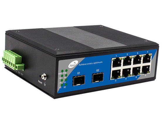 Interruptor de conexión en cascada de Ring Industrial POE, interruptor portuario del POE del gigabit 8