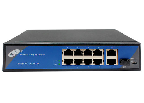 Interruptor portuario del suplemento los 250m el 10/100M 8 POE de IPC con Uplink de la fibra
