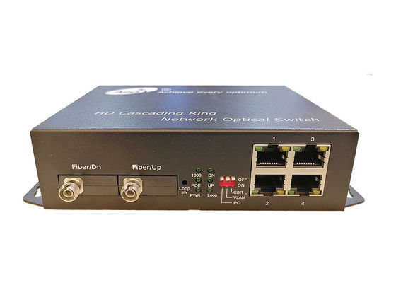 Puerto óptico de Ethernet 2 llenos del POE del gigabit 4 del interruptor de Ring Loop Fiber POE
