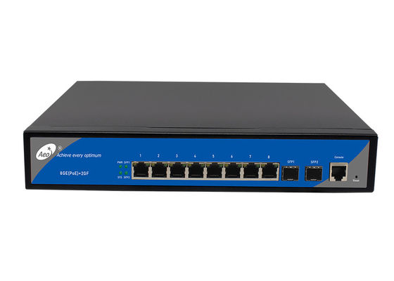 IP30 8 POE portuario manejó el gigabit POE del interruptor 8 puerto de SFP de 2 gigabites