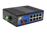Medios fibra industrial portuaria del convertidor 8 a Ethernet 1 fibra y 8 puertos Ethernet del POE