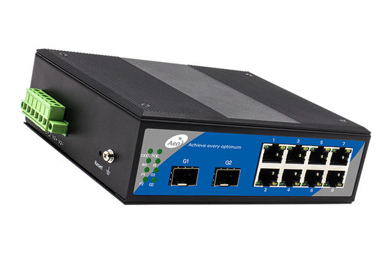 Interruptor manejado de la fibra de 8+2 SFP con 8 puertos del POE y 2 ranuras de SFP