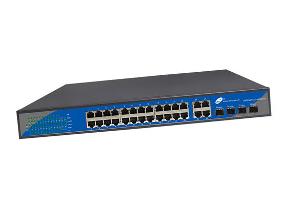 24 interruptores portuarios de la fibra de SFP del gigabit, el 10/100/1000M interruptor del POE de 19 pulgadas