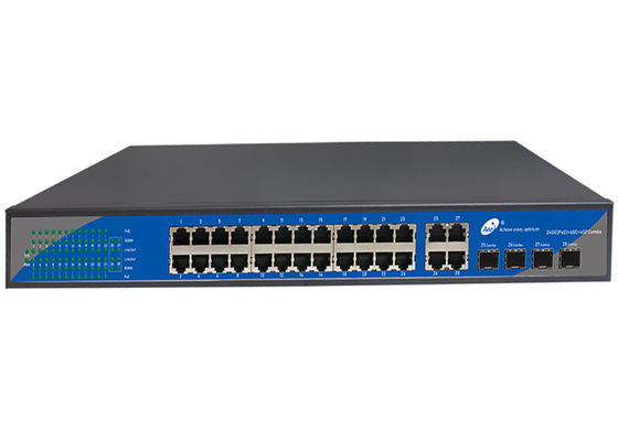 Interruptor portuario del POE del gigabit 24 con 24 puertos del POE y 4 puertos del Uplink y 4 ranuras de SFP