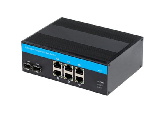 Interruptor 10/100/1000Mbps de la fibra del POE de 2 fibras y de 6 puertos Ethernet