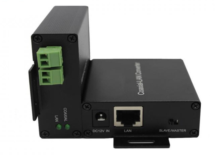 10/100Mbps Ethernet sobre convertidor coaxial 1*UTP+2*2 cable puerto Ethernet a pareja coaxial/torcida