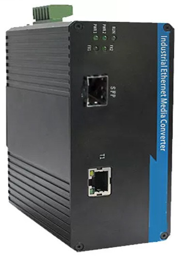 Interruptor de fibra industrial SFP 1 puerto 100BASE SFP + 1 puerto 10 / 100BASE-T