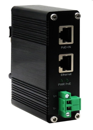 DIN-Rail Industrial 802.3bt Gigabit PoE++ Splitter Tensión de salida 24VDC