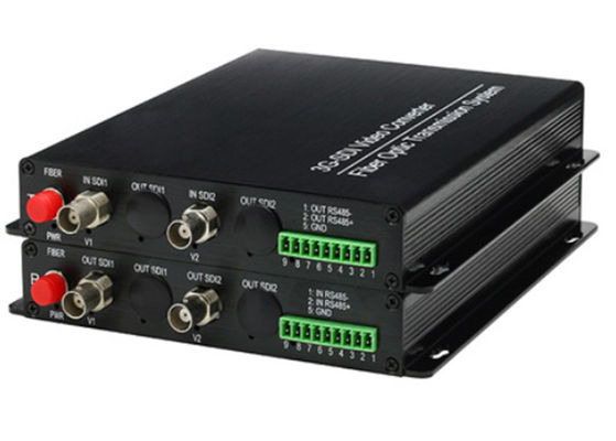 2CH 3G SDI HD SDI al puerto óptico del convertidor 2 BNC 1 de la fibra óptica
